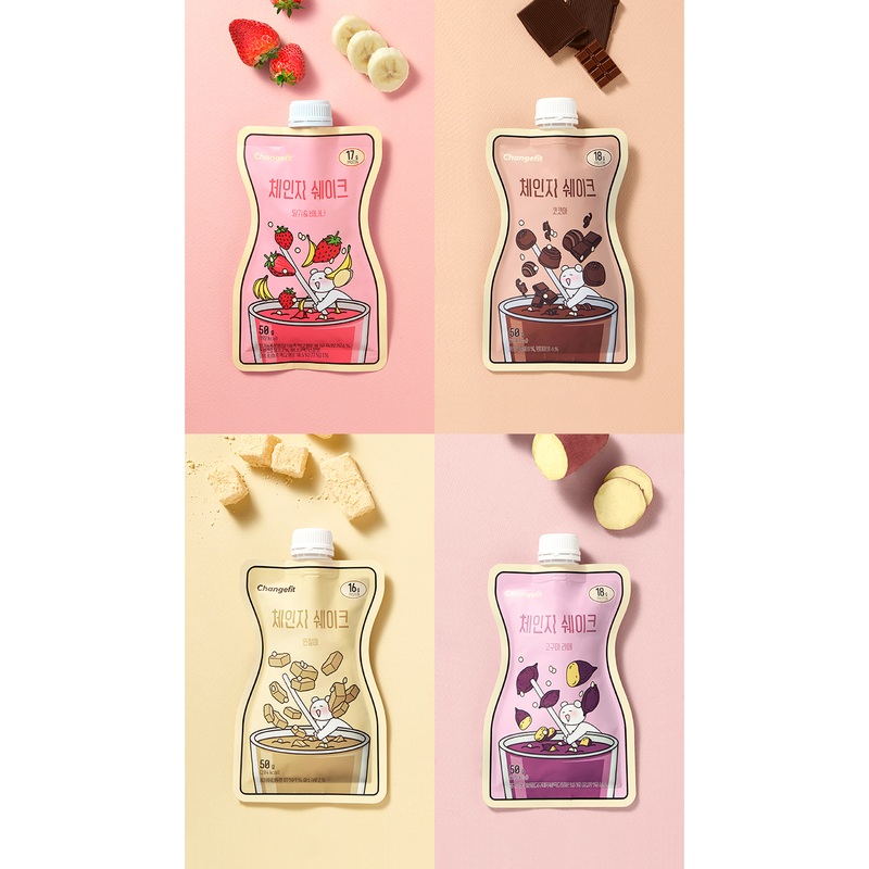 CHANGEFIT Change Shake 14 pouch (4 Type) Strawberry & Banana
