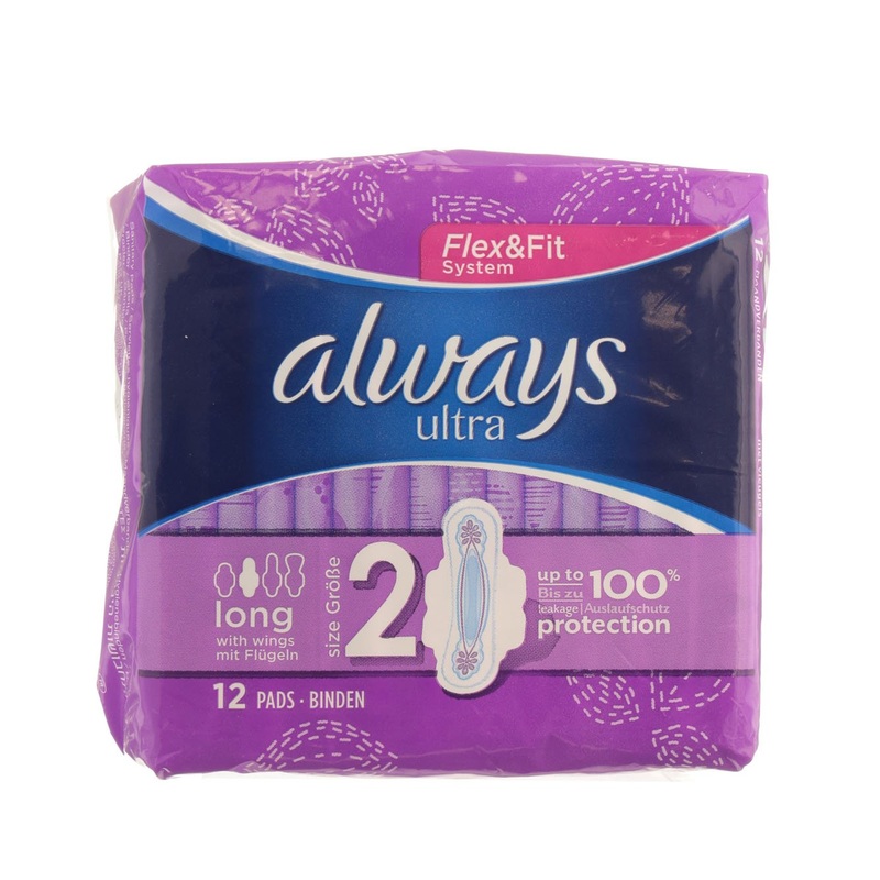 Ultra Long Sanitary Towels with Wings 12 pads