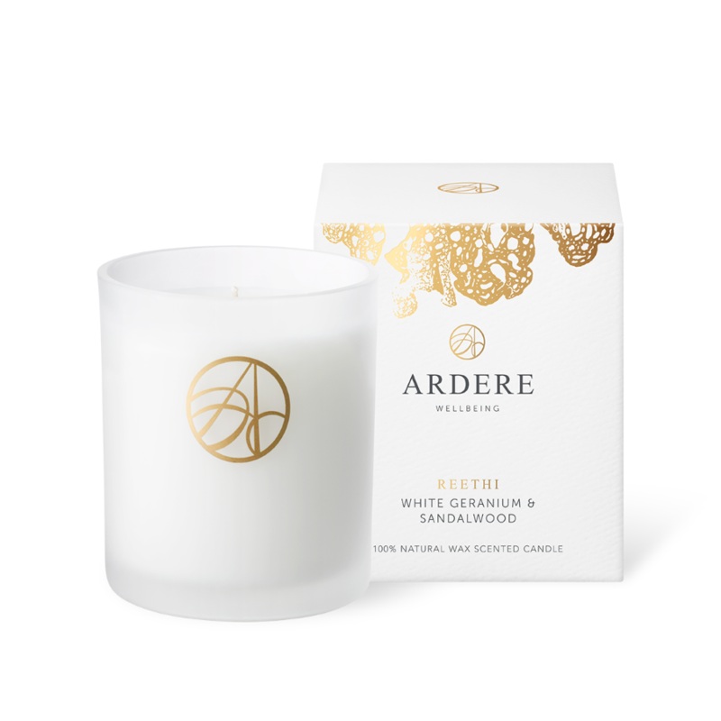 Reethi Candle (White Geranium & Sandalwood)