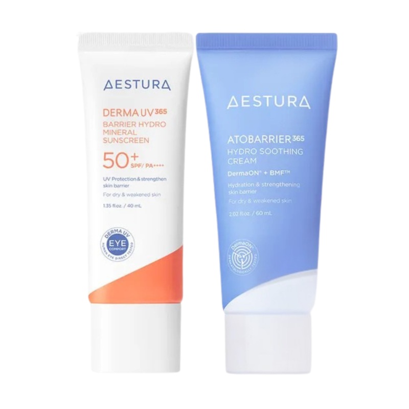 AESTURA Derma UV365 Barrier Mineral Sunscreen SPF50+ PA++++ 40ml + Atobarrier 365 Hydro Soothing Cream 60ml Special Set