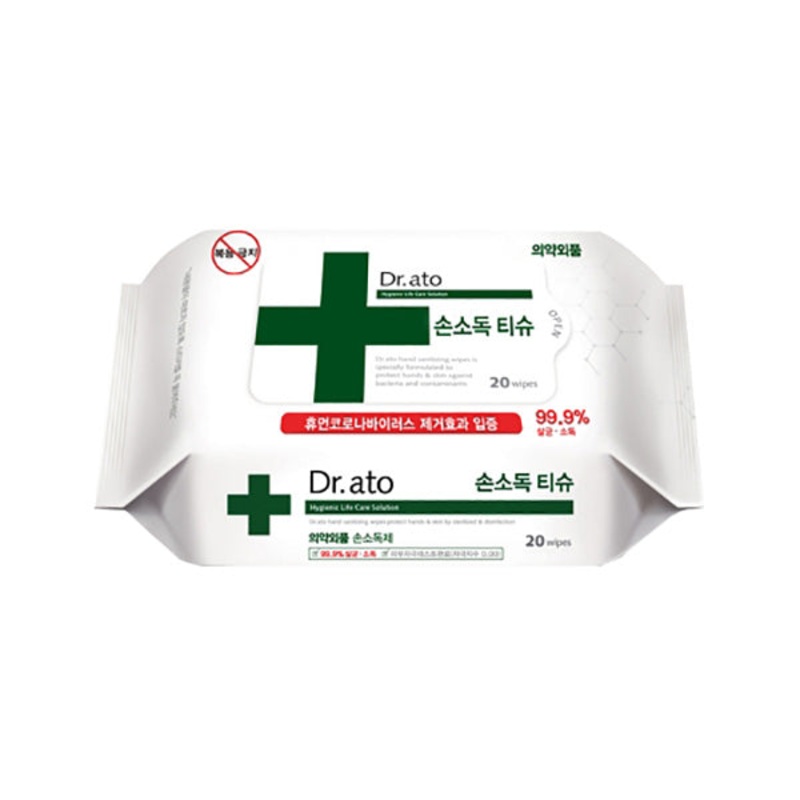 Dr.ato Hand Sanitizer Wet Tissue 60g 20sheets