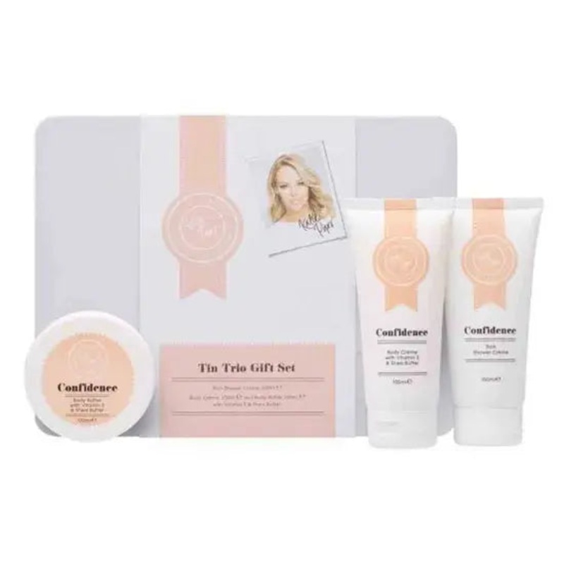 KATIE PIPER TIN TRIO GIFT SET 100ML SHOWER CREME, 100ML BODY CREME & 100ML BODY BUTTER