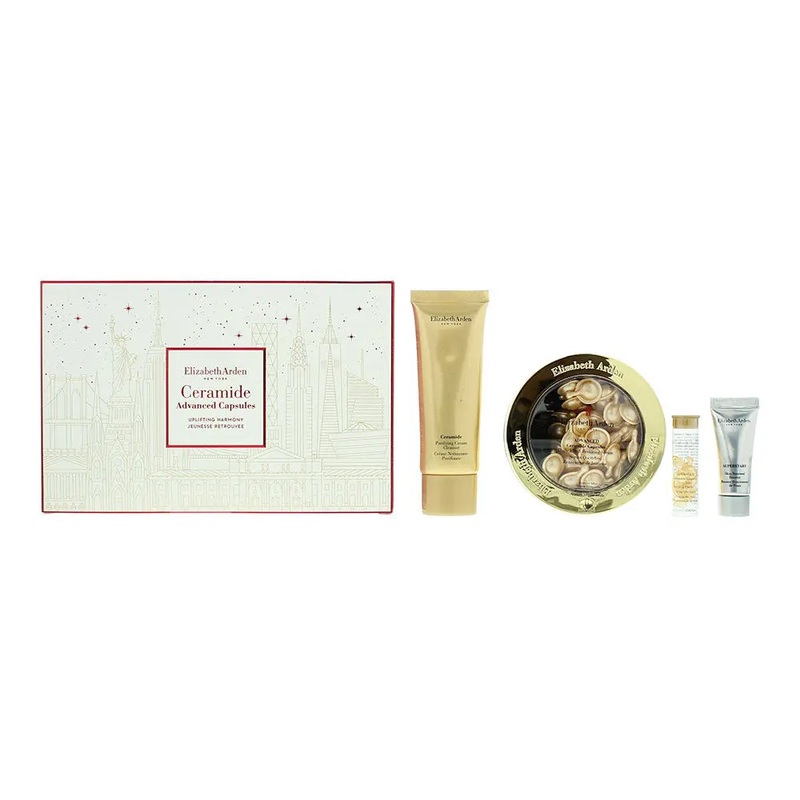 Elizabeth Arden Ceramide 4 Piece Gift Set: Advanced Ceramide Capsules 60pcs – Advanced Ceramide Eye Serum 7pcs – Ceramide Purifying Cream Cleanser 50~