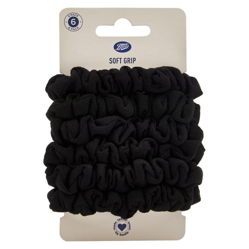 Soft Grip Scrunchies Black 6S
