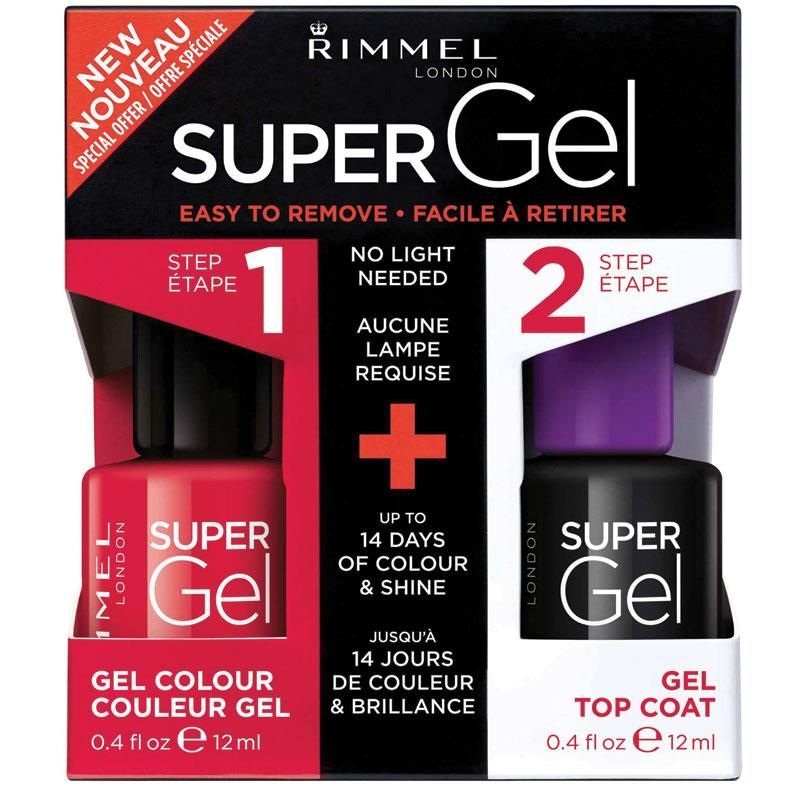Rimmel Super Gel Set Nail Polish Cocktail Passion & Top Coat