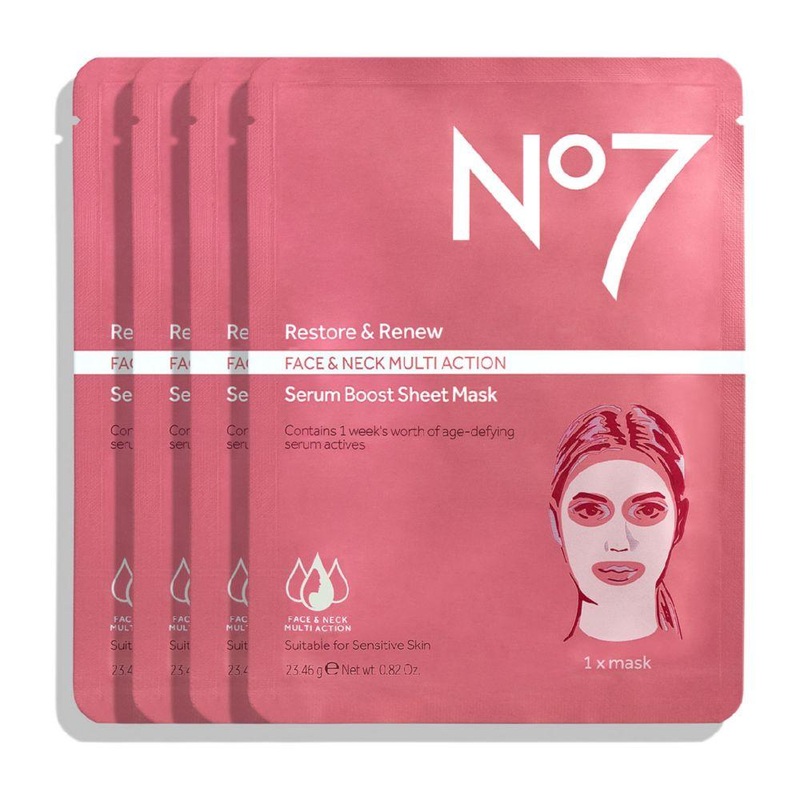 Restore & Renew Face & Neck Multi Action Serum Boost Sheet Masks