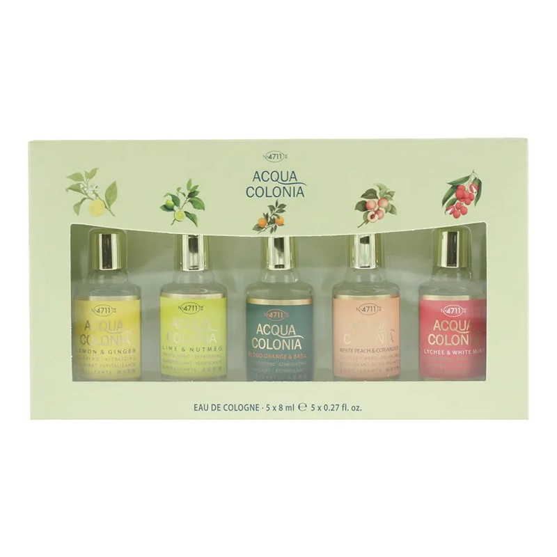 4711 Acqua Colonia 5 Piece Gift Set: Lychee  White Mint Eau de Cologne 8ml, Whi