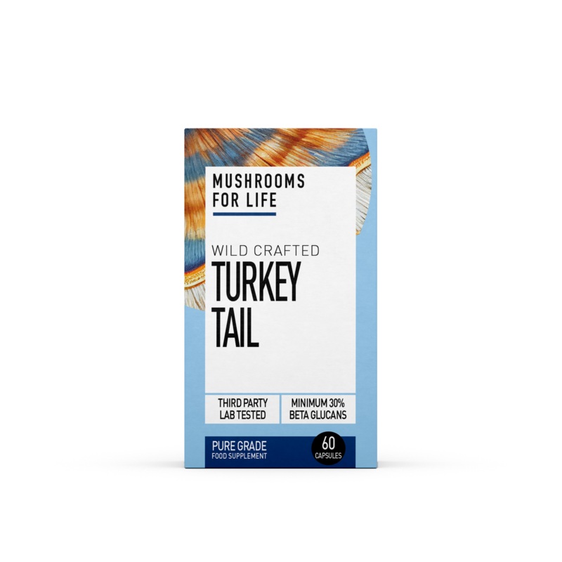 Wild Crafted Turkey Tail Pure Grade Extract 60 Capsules