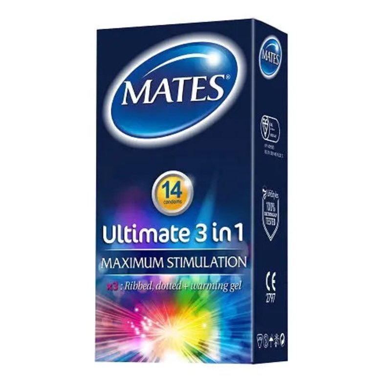 Mates Ultimate 3 in 1 Condoms 14 Pack (5% VAT)