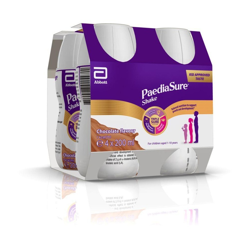 Shake, Ready-To-Drink Chocolate Flavour Food Supplement For Children, 4X200Ml Bottles
