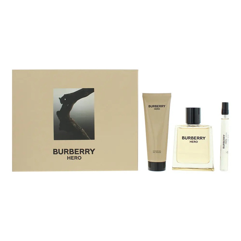 Burberry Hero For Men 3 Piece Gift Set: Eau De Toilette 100ml – Shower Gel 75ml – Eau De Toilette 10ml