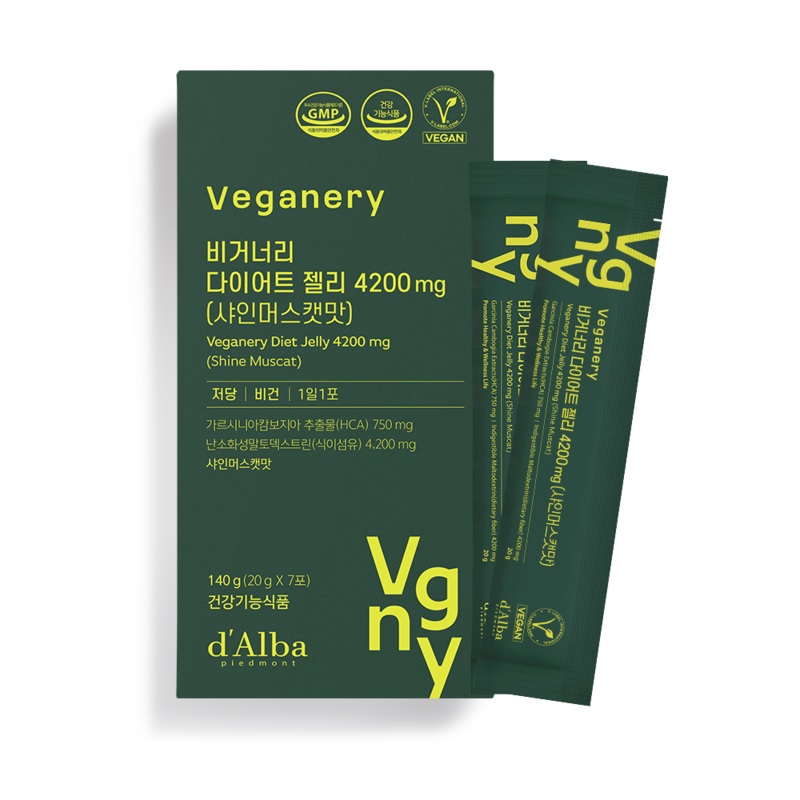 d’Alba Veganery Diet Jelly 4200mg 1Box (20g x 7ea) – Shine Muscat Flavor