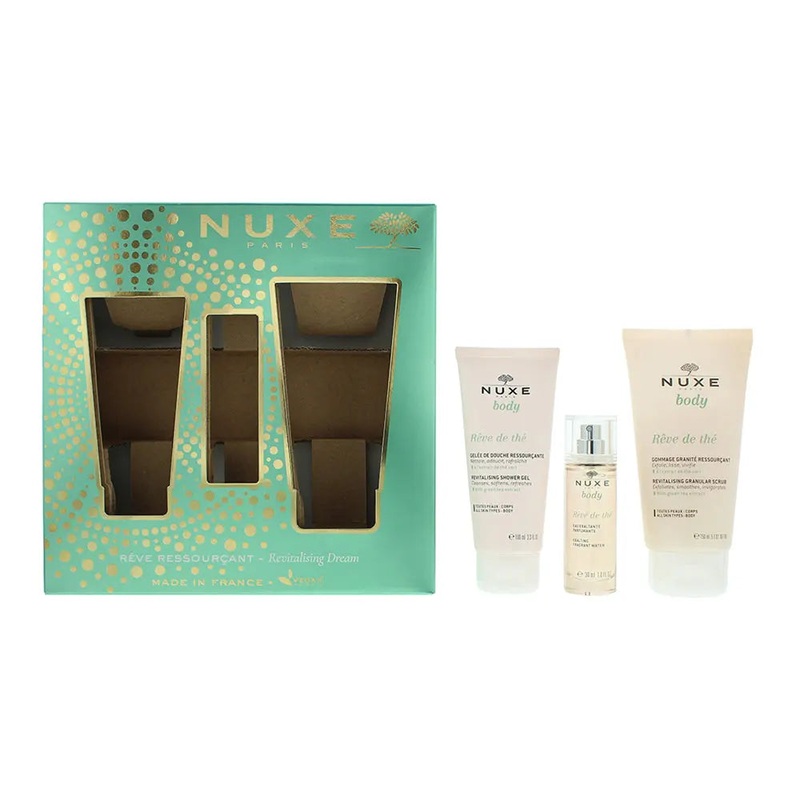 Nuxe Body Rve De Th – Revitalising Dream 3 Piece Gift Set: Body Scrub 150ml – Shower Gel 100ml – Scented Water 30ml