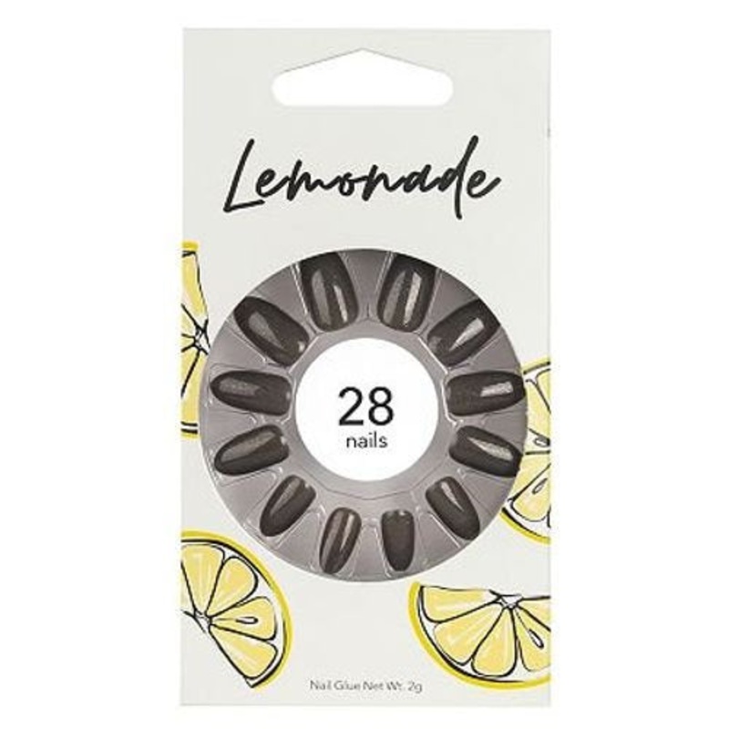 Lemonade Nail Stiletto Dark Grey Shimmer
