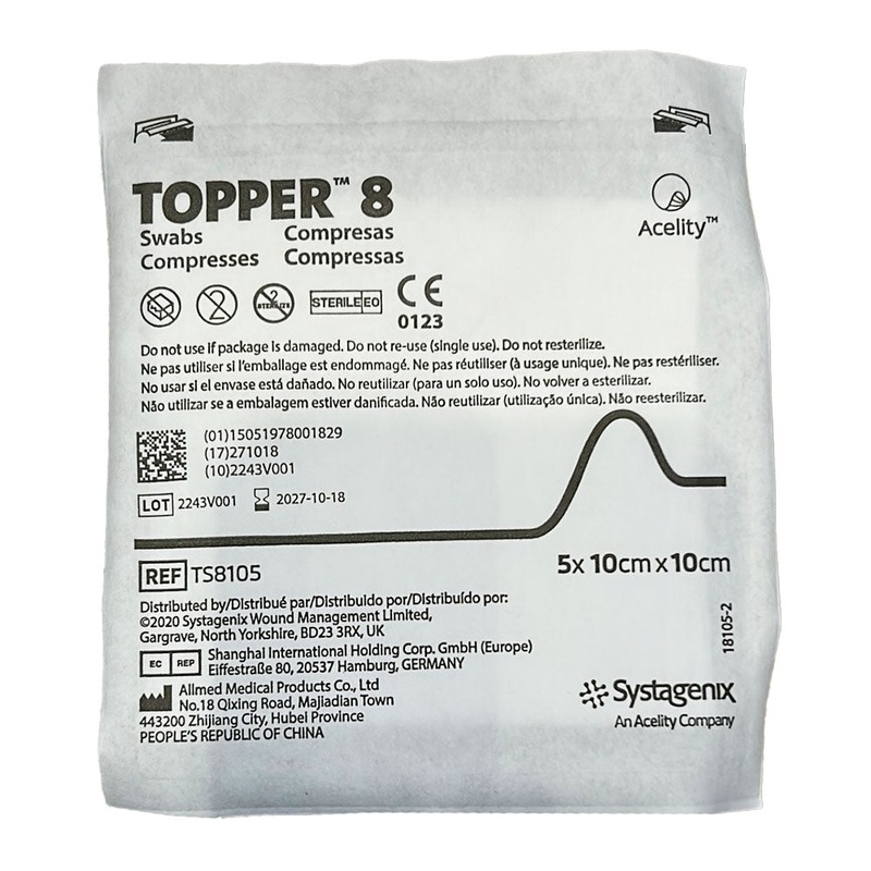 Topper 8 Gauze Swabs- Sterile 10x10cm 1 pad