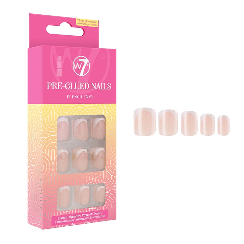 W7 Pre Glued False Nails French Envy