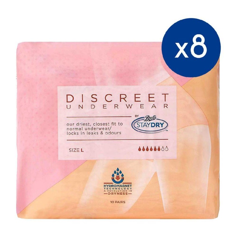Staydry Discreet Pants Large – 80 Pants (8 Pack Bundle)