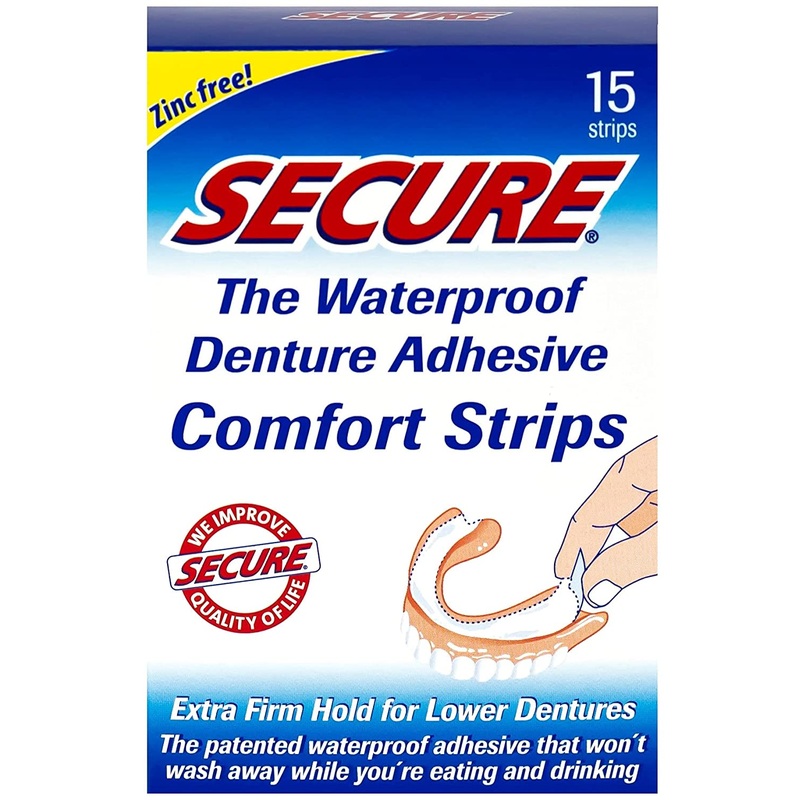 Waterproof Denture Adhesive Comfort 15 strips