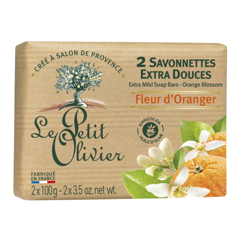 Two Extra Mild Soap Bars Orange Blossom 200g