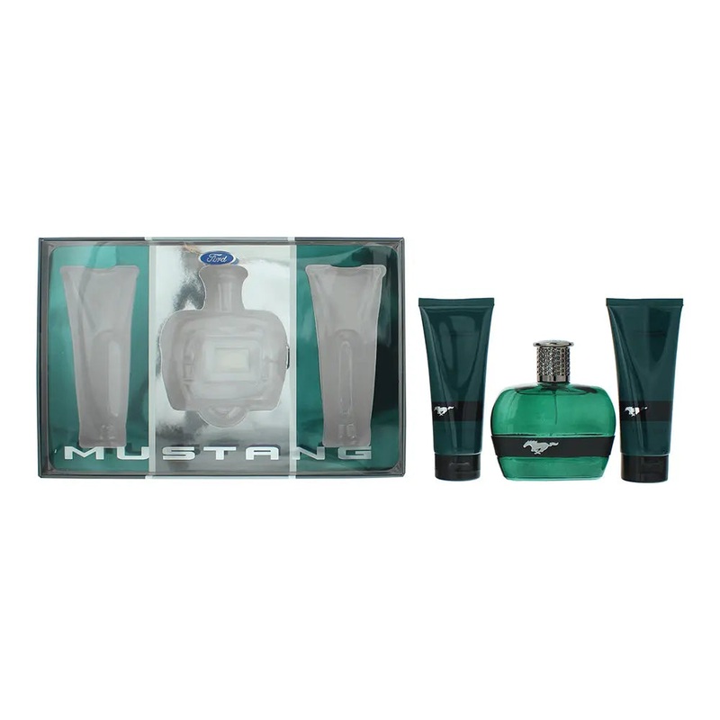 Mustang Green 3 Piece Gift Set: Eau de Toilette 100ml – Aftershave Balm 100ml – Hair  Body Wash 100ml
