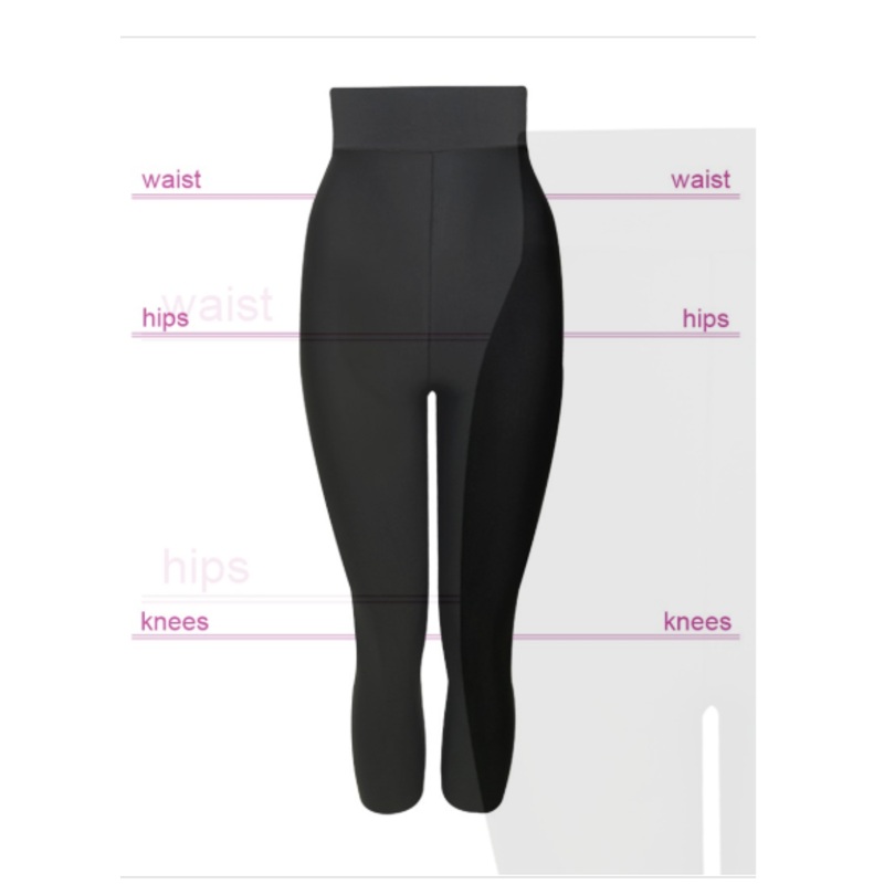 Anti-Cellulite Leggings, Black, Long, medium Medium Black