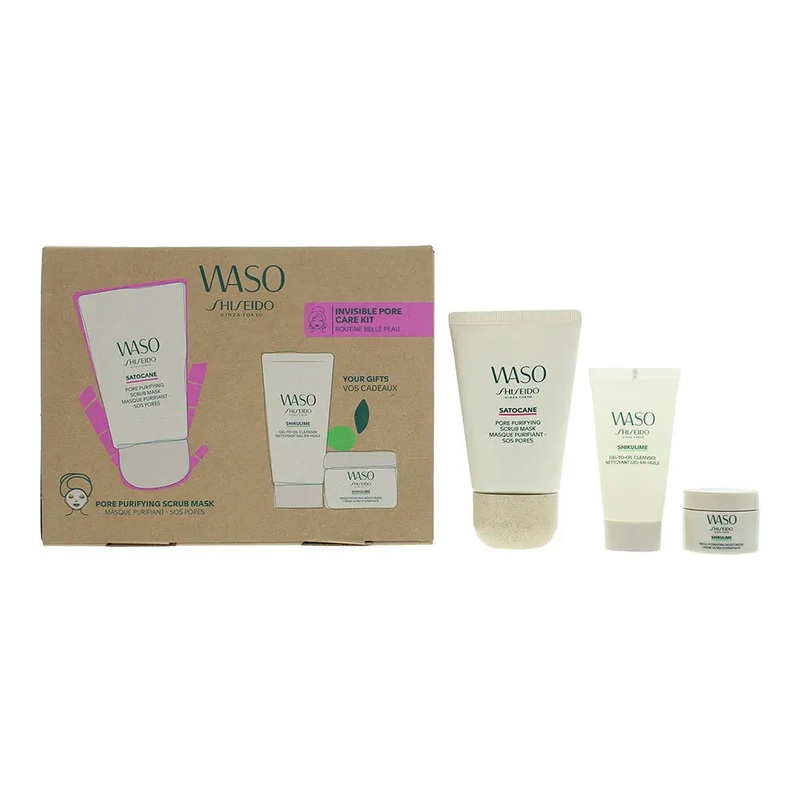 Shiseido Waso Invisible Pore Care 3 Piece Gift Set: Moisturiser 15ml – Cleanser
