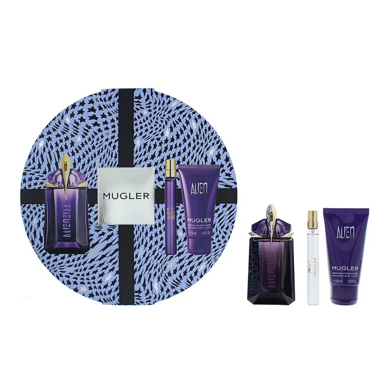 Mugler Alien 3 Piece Gift Set: Eau de Parfum 60ml – Body Lotion 50ml – Eau de Pa