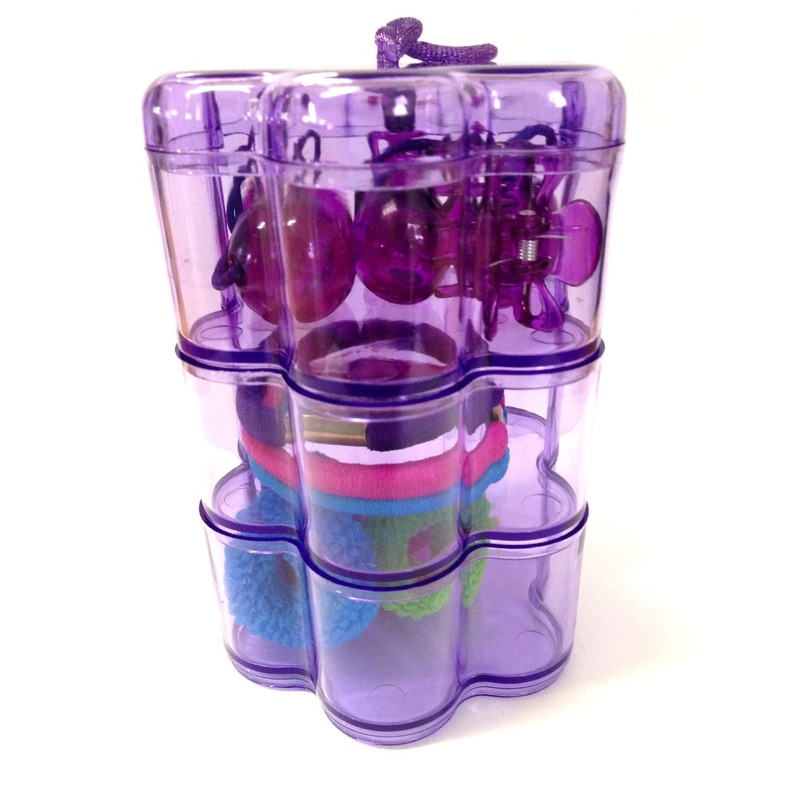 Kid Sparkling Hair Accessory Set Kit – Purple Flower