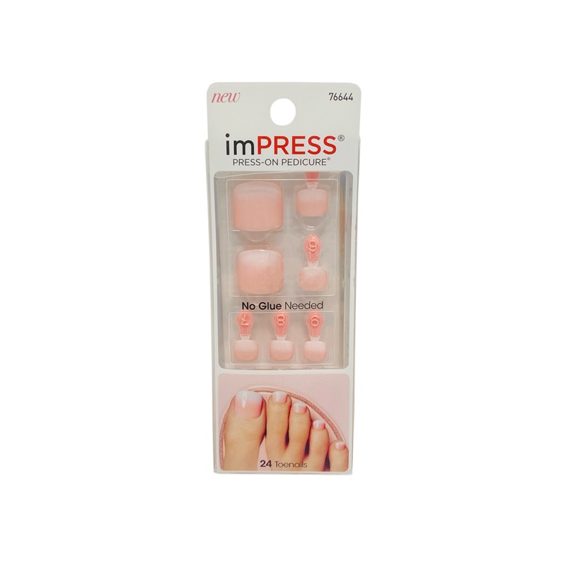 Kiss Impress 24 Toenails High Tide Pink 76644