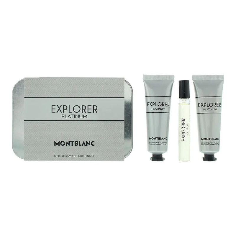 Montblanc Explorer Platinum Collection Gift Set: Eau De Perfume 7.5ML Face Cream 30Ml Gel Cleansing Shower Gel 30Ml