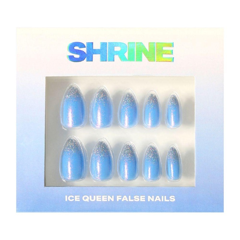 Ice Queen Fake Nails Blue