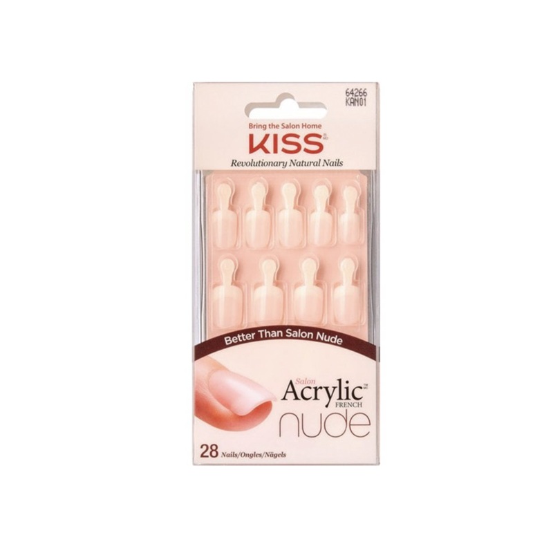 Kiss Salon Acrylic French Nude 28 Real Short Nails 64266