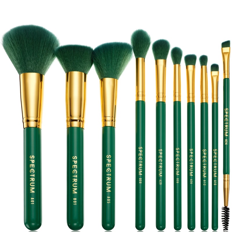 Spectrum Malachite 10 Piece Malachite Green Makeup Brush Set
