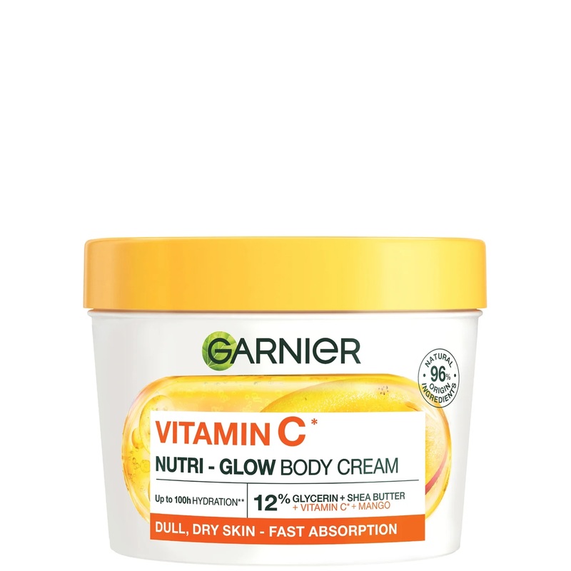 Garnier Vitamin C* Nutri  Glow Body Cream with Mango 380ml