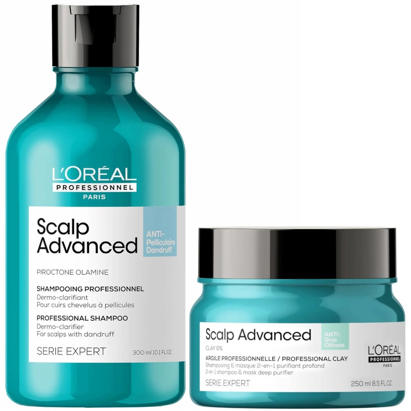 L’Oral Professionnel Seri Expert Scalp Advanced Anti-Dandruff Shampoo and Mask Routine for Oily Dandruff Hair