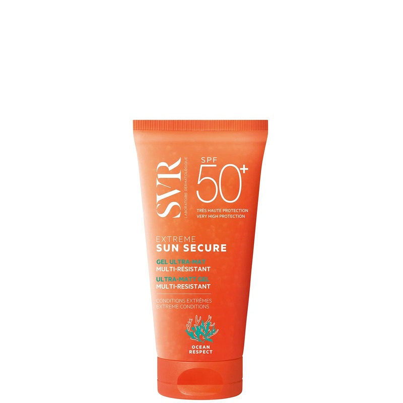 SVR SUN SECURE Extreme SPF 50+ Dry-Touch Matte FInish, Sweat, Friction & Water-Resistant Face SPF Gel, Reef-Safe, 50ml