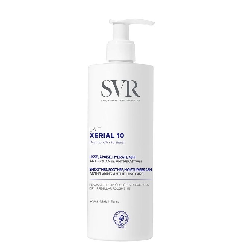 SVR XERIAL 10 Ultra-Rich, 10% Pure Urea & Shea Butter 48hr Body Moisturiser for Flaky, Scaly, Ashy, Extremely Dry Skin, 400ml