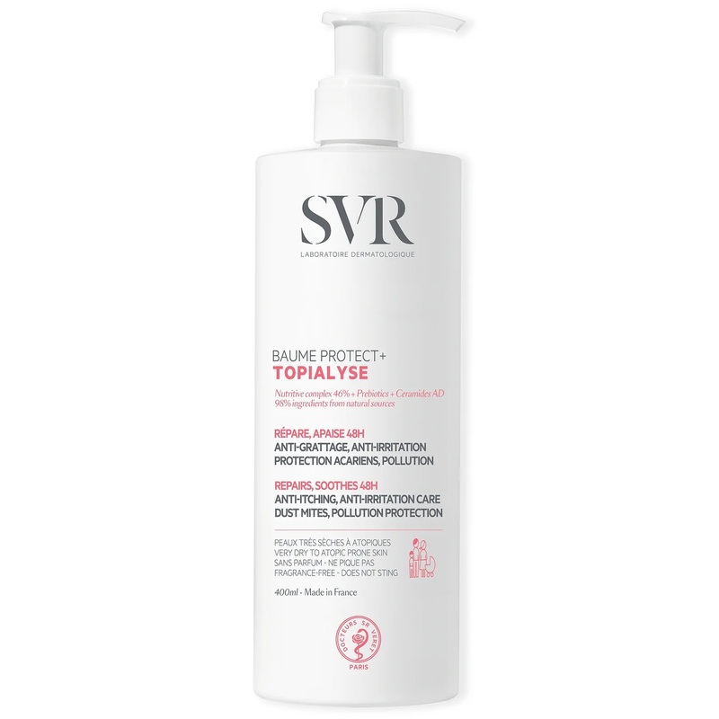 SVR TOPIALYSE Baume Protect+ Soothing 48hr Hydrating , Anti-itch Intensive Balm for Very Dry, Eczema-Prone Skin, All Ages 400ml